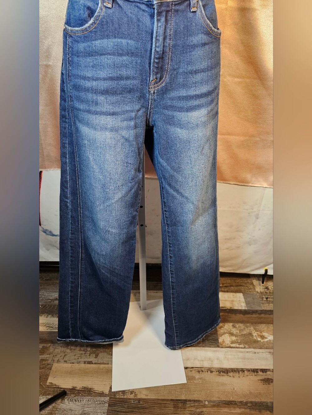 RISEN Jeans High Rise Wide Leg Denim Medium Wash Size 7/28